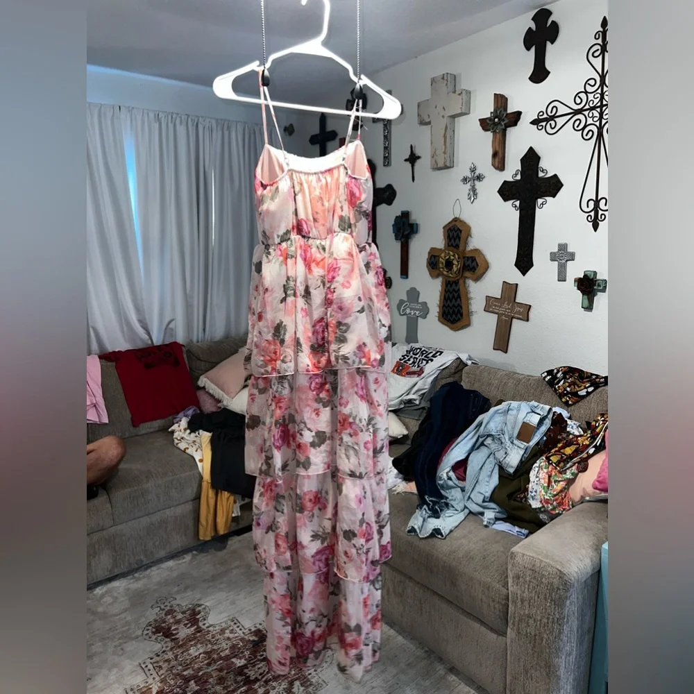 Crystal Doll Floral Maxi Dress Size 1 - Picture 2 of 3